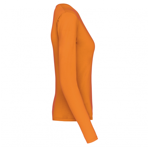 Camiseta de manga larga y cuello de pico mujer