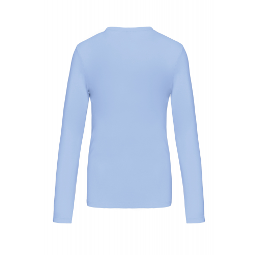 Camiseta de manga larga y cuello de pico mujer