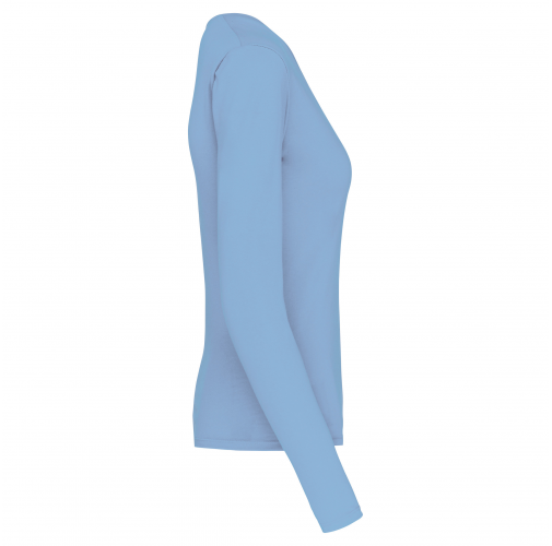 Camiseta de manga larga y cuello de pico mujer