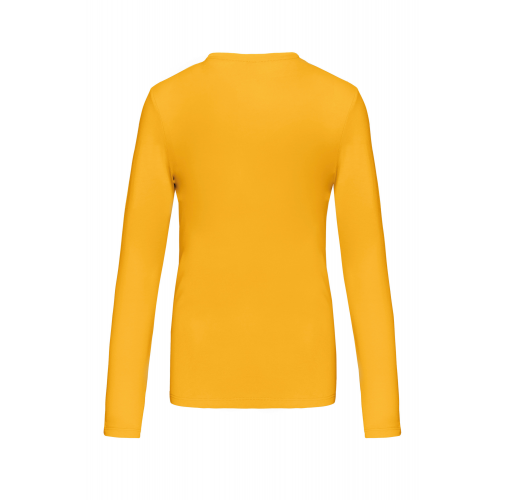 Camiseta de manga larga y cuello de pico mujer
