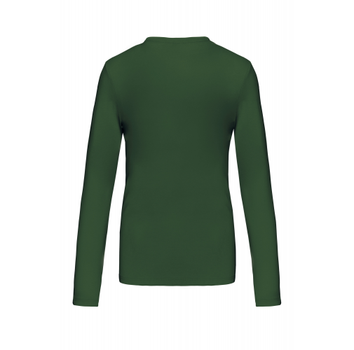 Camiseta de manga larga y cuello de pico mujer
