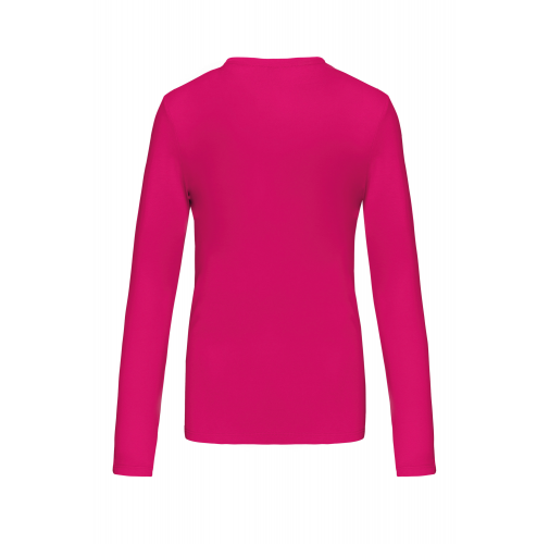 Camiseta de manga larga y cuello de pico mujer