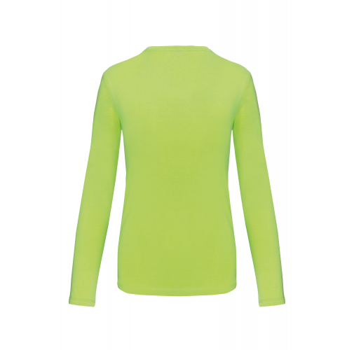 Camiseta de manga larga y cuello de pico mujer