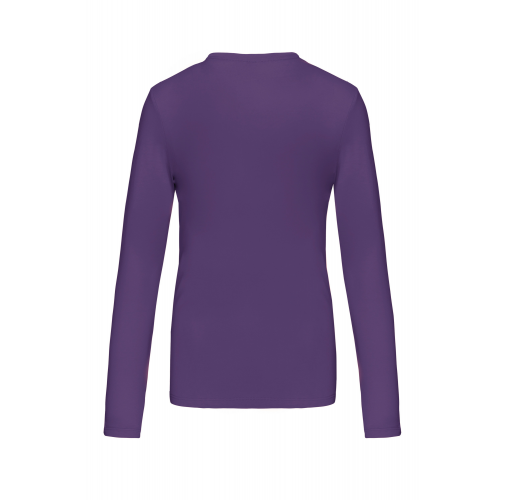 Camiseta de manga larga y cuello de pico mujer
