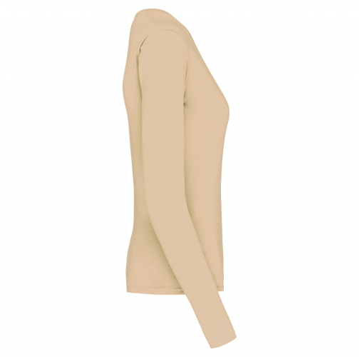 Camiseta de manga larga y cuello de pico mujer