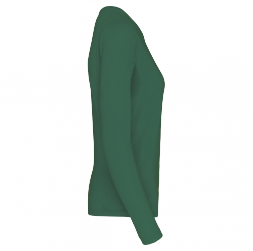 dark khaki Camiseta de manga larga y cuello redondo de mujer