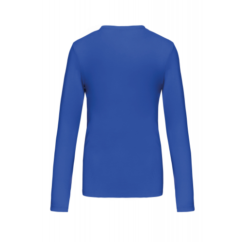 light royal blue Camiseta de manga larga y cuello redondo de mujer