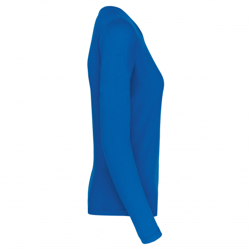 light royal blue Camiseta de manga larga y cuello redondo de mujer