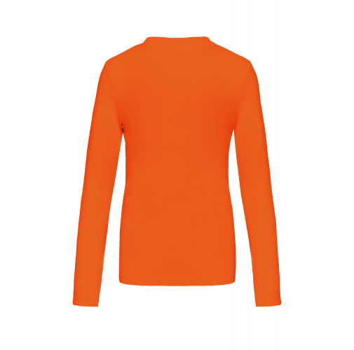 orange Camiseta de manga larga y cuello redondo de mujer