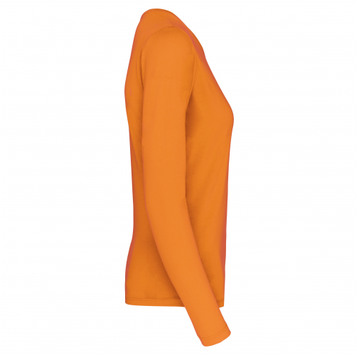 orange Camiseta de manga larga y cuello redondo de mujer