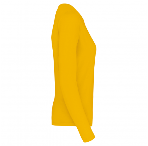 yellow Camiseta de manga larga y cuello redondo de mujer