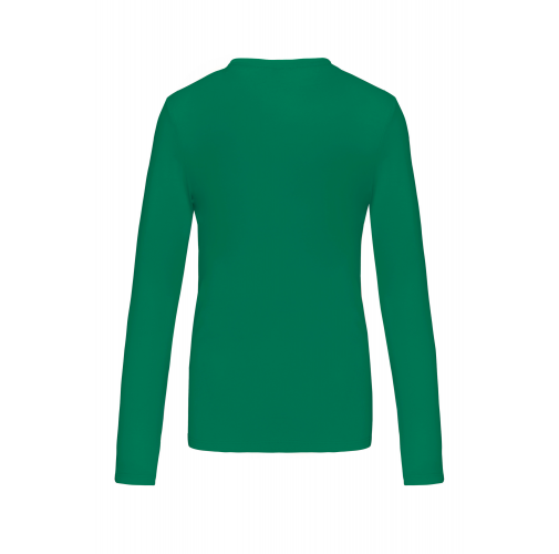 kelly green Camiseta de manga larga y cuello redondo de mujer