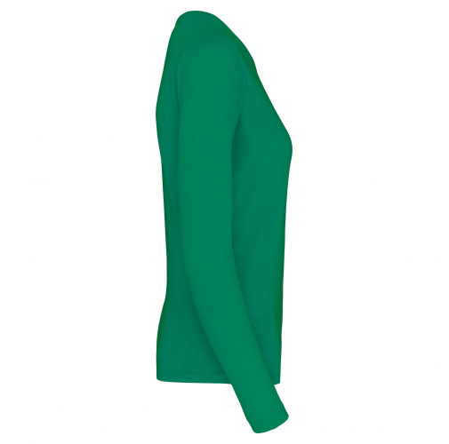 kelly green Camiseta de manga larga y cuello redondo de mujer