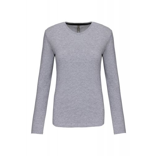 oxford grey Camiseta de manga larga y cuello redondo de mujer