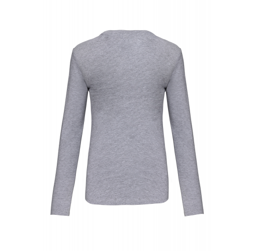 oxford grey Camiseta de manga larga y cuello redondo de mujer