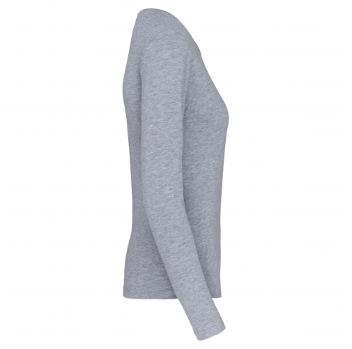 oxford grey Camiseta de manga larga y cuello redondo de mujer