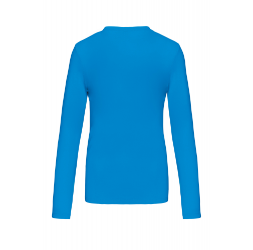 tropical blue Camiseta de manga larga y cuello redondo de mujer