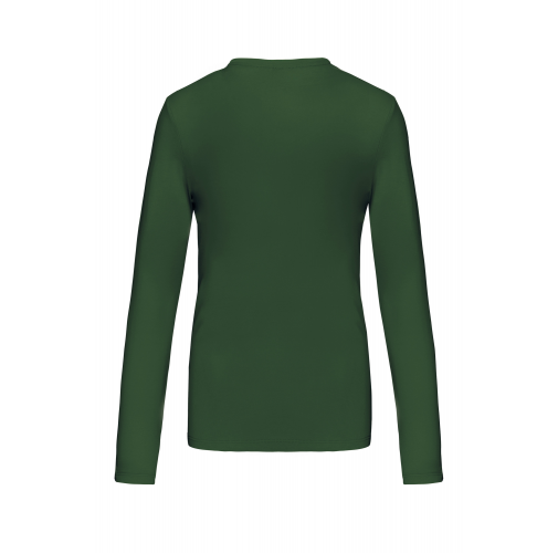 forest green Camiseta de manga larga y cuello redondo de mujer