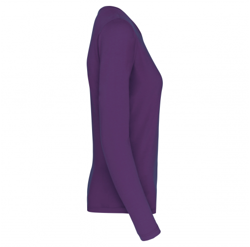 purple Camiseta de manga larga y cuello redondo de mujer