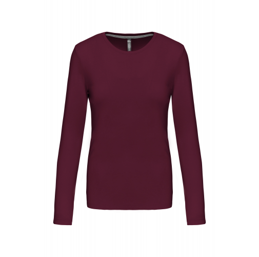wine Camiseta de manga larga y cuello redondo de mujer