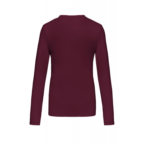 wine Camiseta de manga larga y cuello redondo de mujer