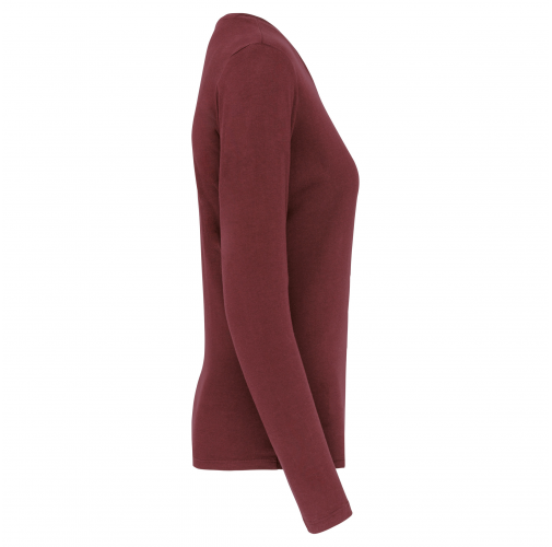 wine Camiseta de manga larga y cuello redondo de mujer