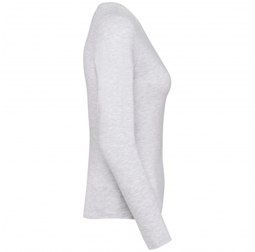ash heather Camiseta de manga larga y cuello redondo de mujer