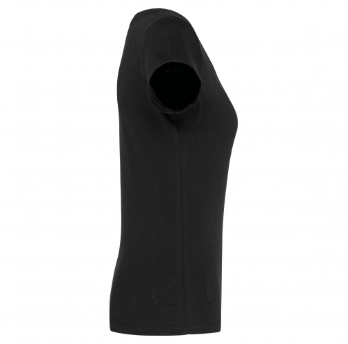 black Camiseta manga corta cuello barco mujer