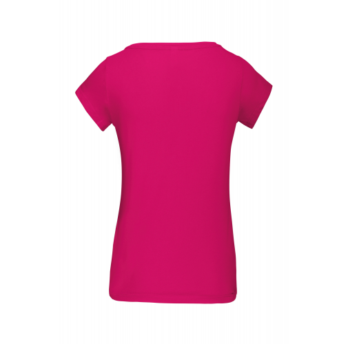 fuchsia Camiseta manga corta cuello barco mujer