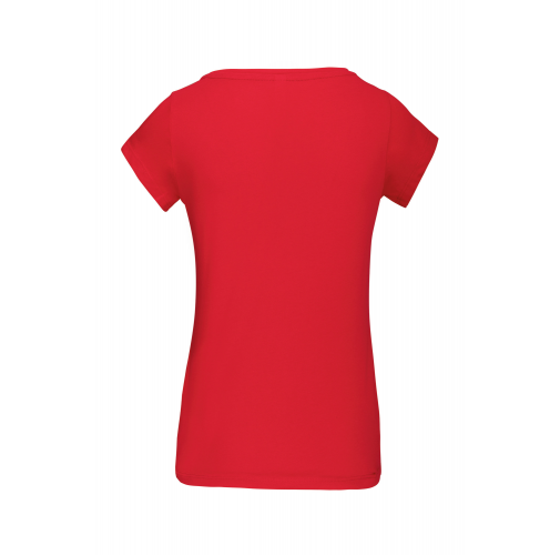 red Camiseta manga corta cuello barco mujer