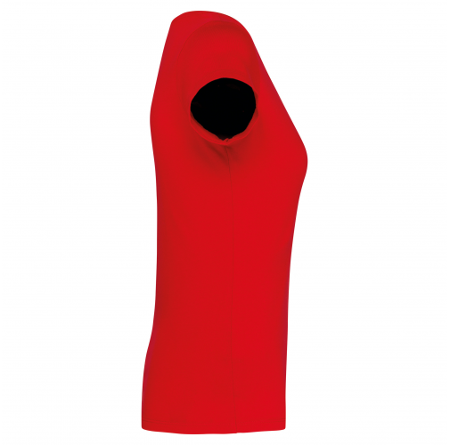 red Camiseta manga corta cuello barco mujer