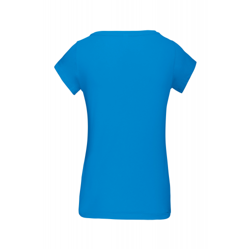 tropical blue Camiseta manga corta cuello barco mujer