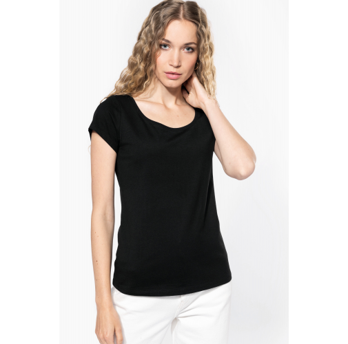 Camiseta manga corta cuello barco mujer