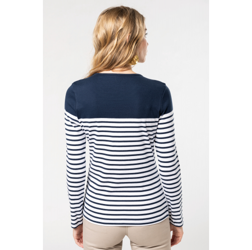 Camiseta marinera de manga larga de mujer