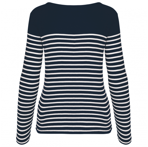 navy / white stripes Camiseta marinera de manga larga de mujer