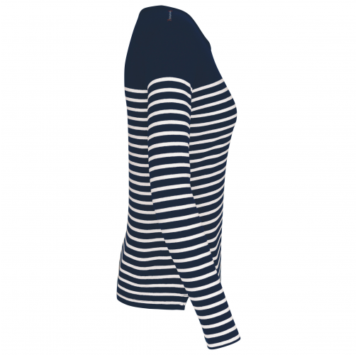 navy / white stripes Camiseta marinera de manga larga de mujer