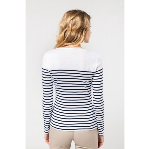 Camiseta marinera de manga larga de mujer