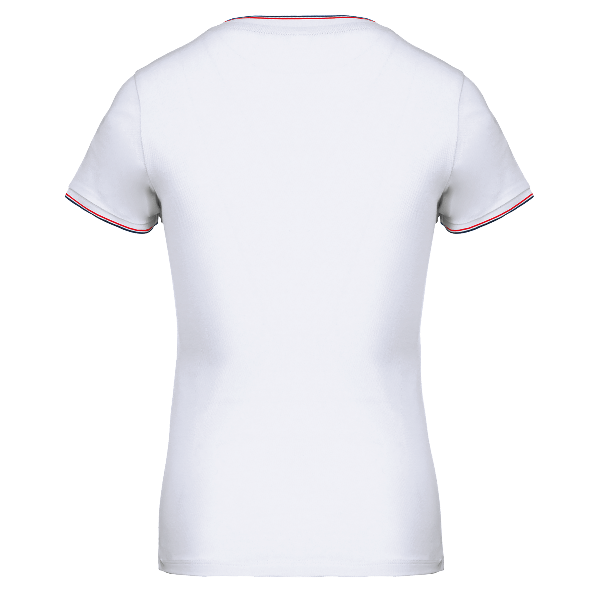 Camiseta de punto piqué con cuello de pico mujer