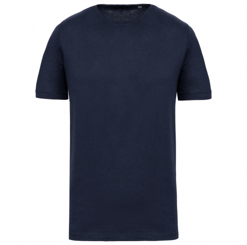 navy Camiseta orgánica con cuello sin costuras y manga corta hombre