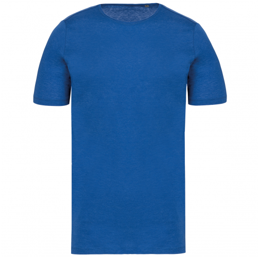 ocean blue heather Camiseta orgánica con cuello sin costuras y manga corta hombre