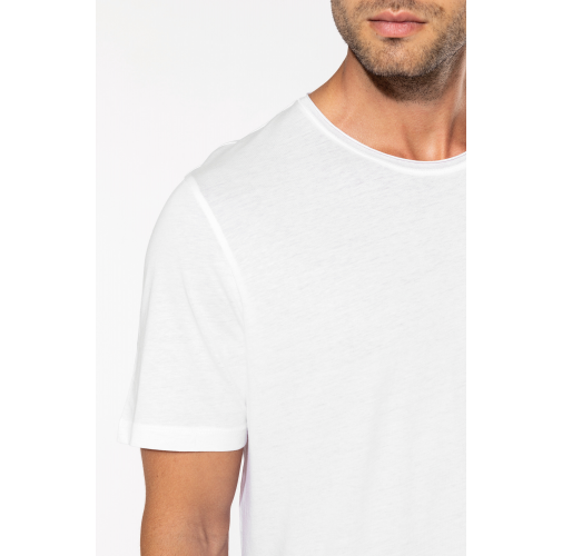 Camiseta orgánica con cuello sin costuras y manga corta hombre