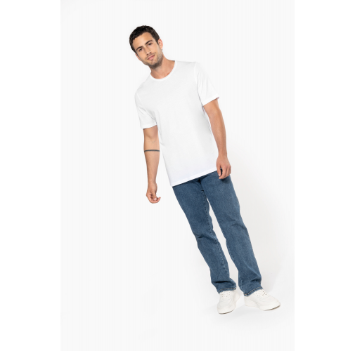 Camiseta orgánica con cuello sin costuras y manga corta hombre