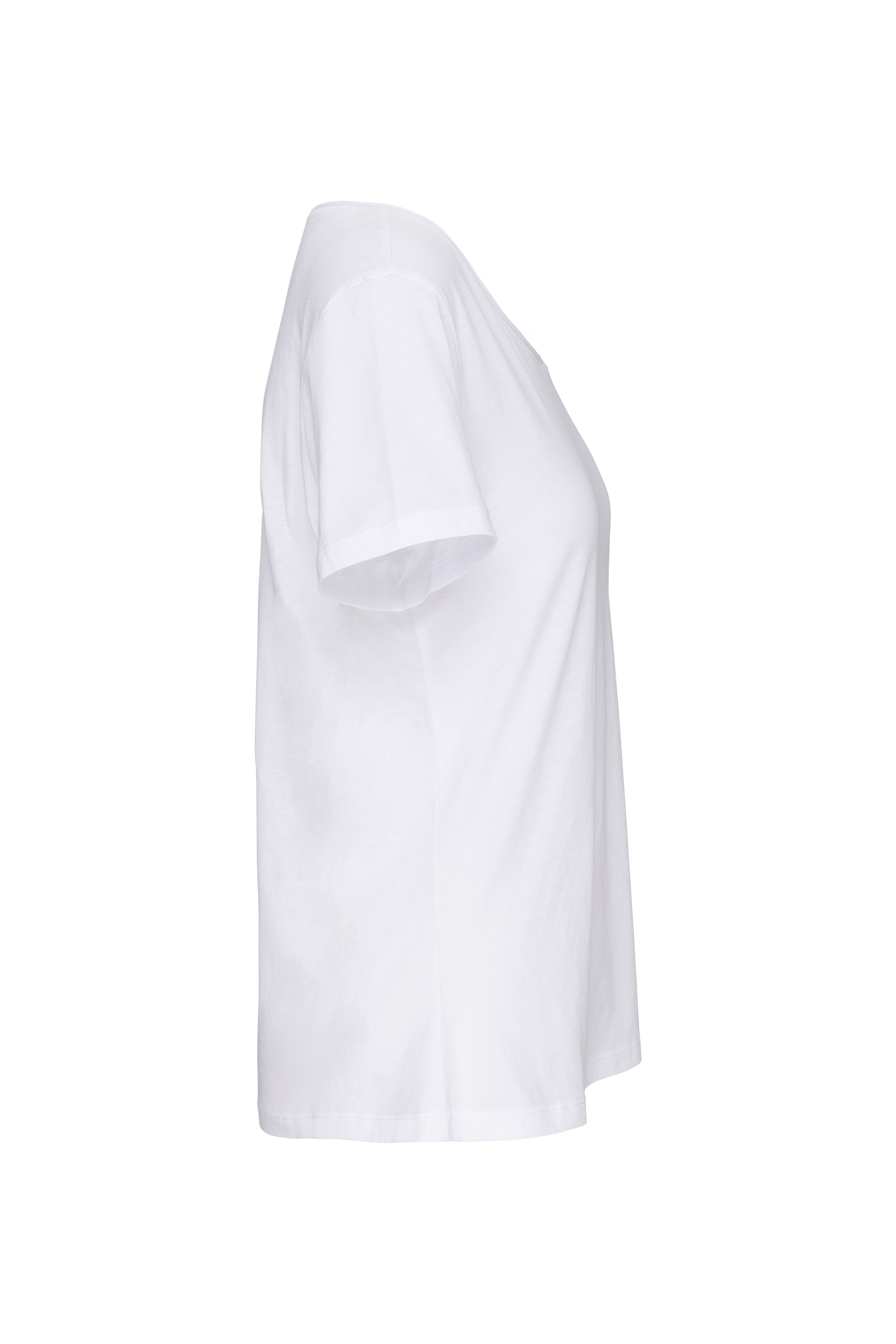 Camiseta orgánica con cuello sin costuras y manga corta mujer