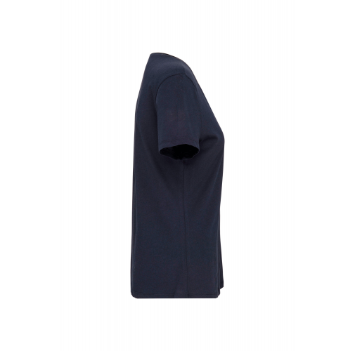 navy Camiseta orgánica con cuello sin costuras y manga corta mujer