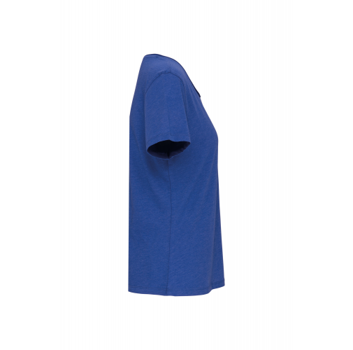 ocean blue heather Camiseta orgánica con cuello sin costuras y manga corta mujer