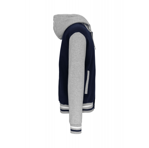 navy / oxford grey / white Cazadora Béisbolera con capucha unisex