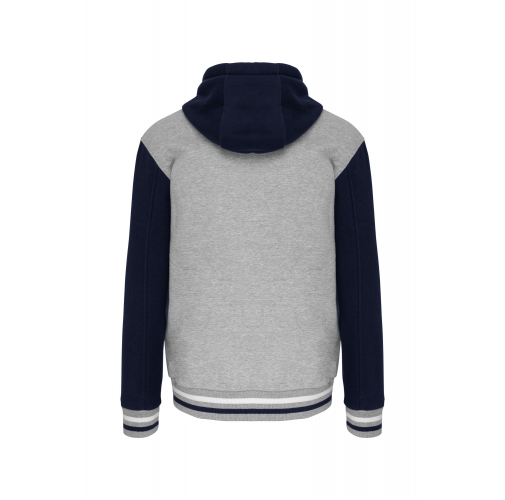 oxford grey / navy / white Cazadora Béisbolera con capucha unisex