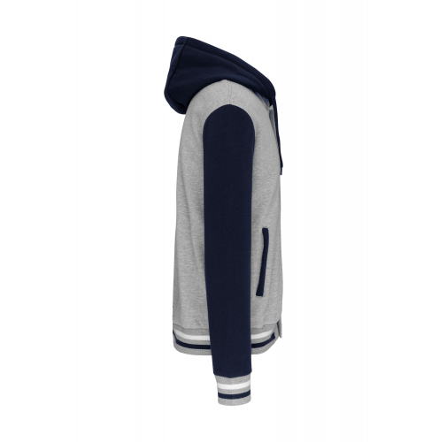 oxford grey / navy / white Cazadora Béisbolera con capucha unisex