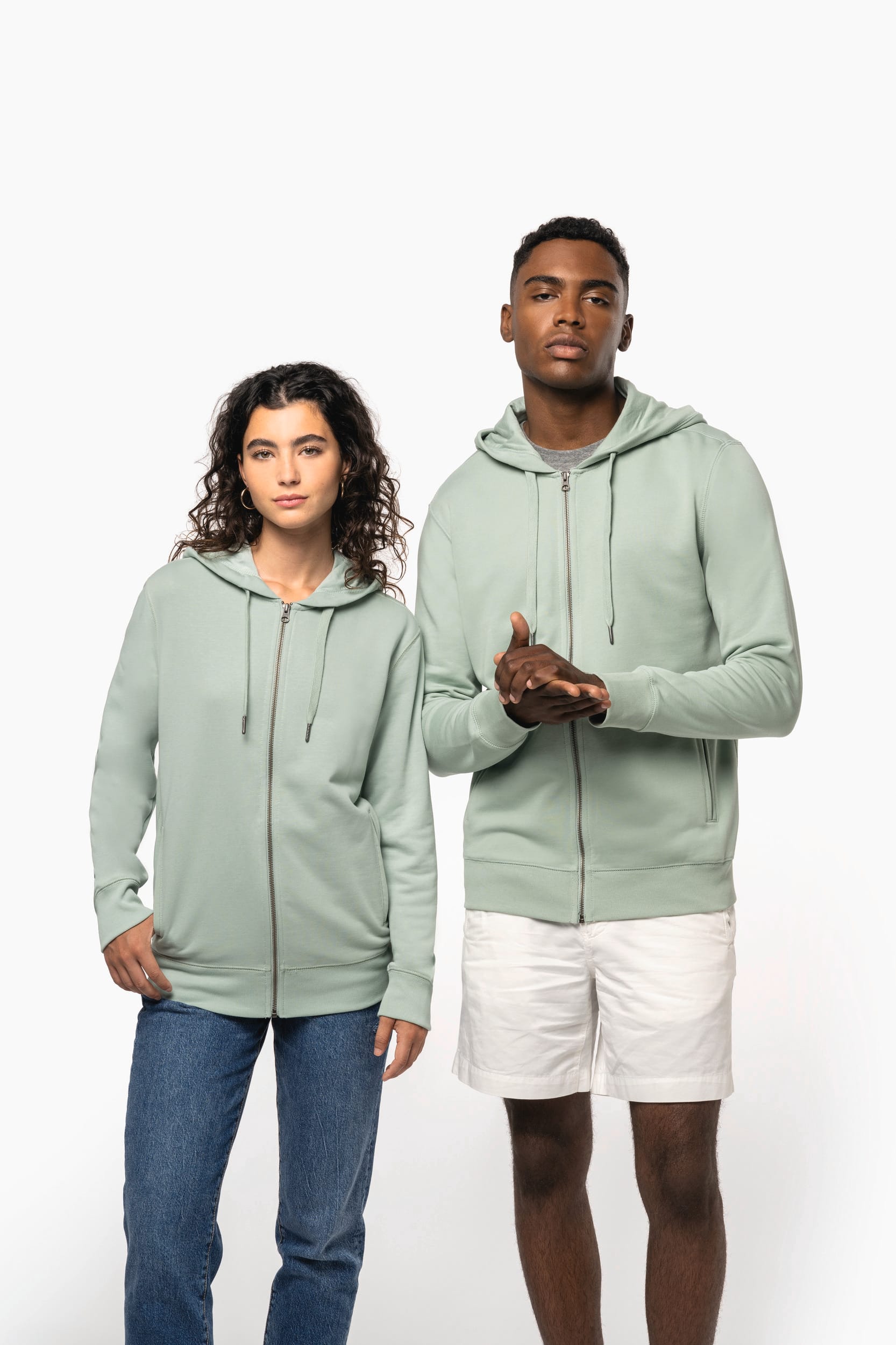 SUDADERA ECORRESPONSABLE FRENCH TERRY - CAPUCHA Y CREMALLERA - UNISEX