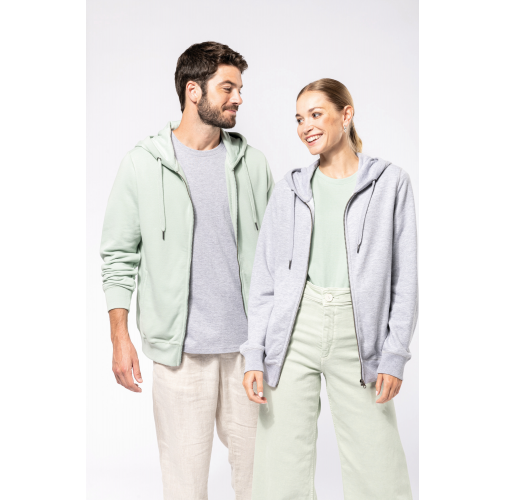 Sudadera ecorresponsable french terry - capucha y cremallera - Unisex